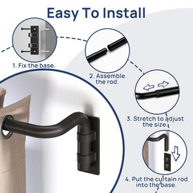 ENJOYBASICS sturdy rod supports heavy curtains up to 20 pounds for reliable use.