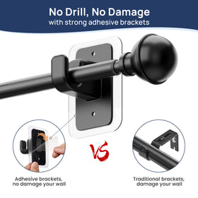 ENJOYBASICS curtain rod extends from 27 to 130 inches for versatile fit