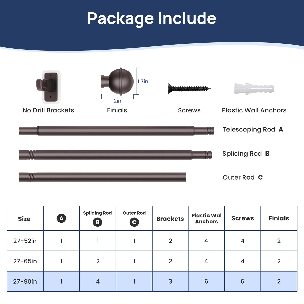 ENJOYBASICS Modern bronze curtain rod adds style to living room or bedroom