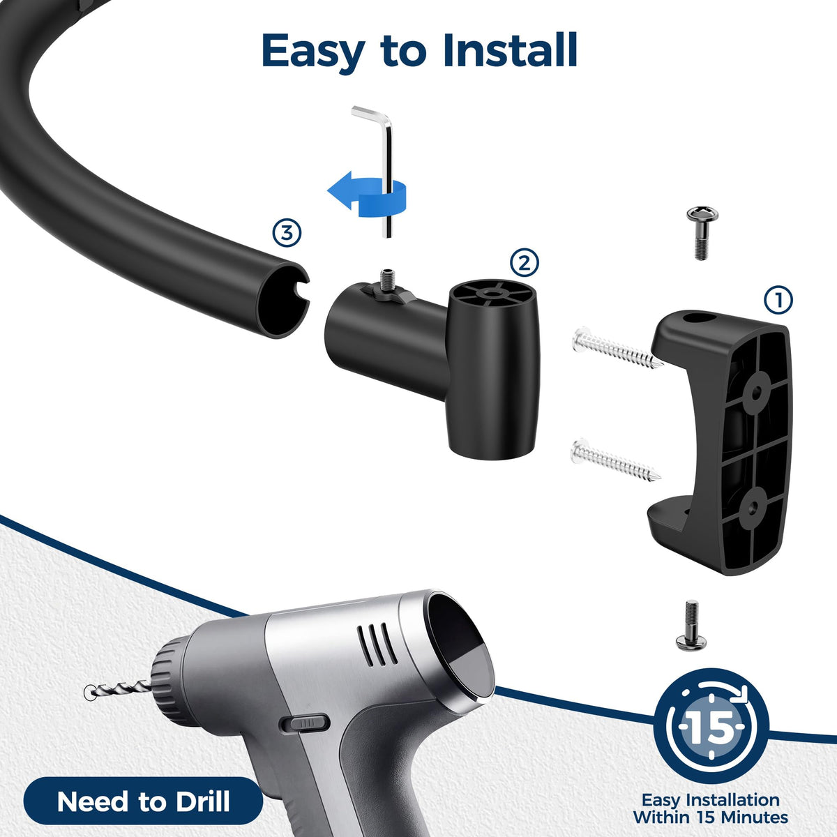 ENJOYBASICS rust-proof design with aluminum connectors and ABS brackets.