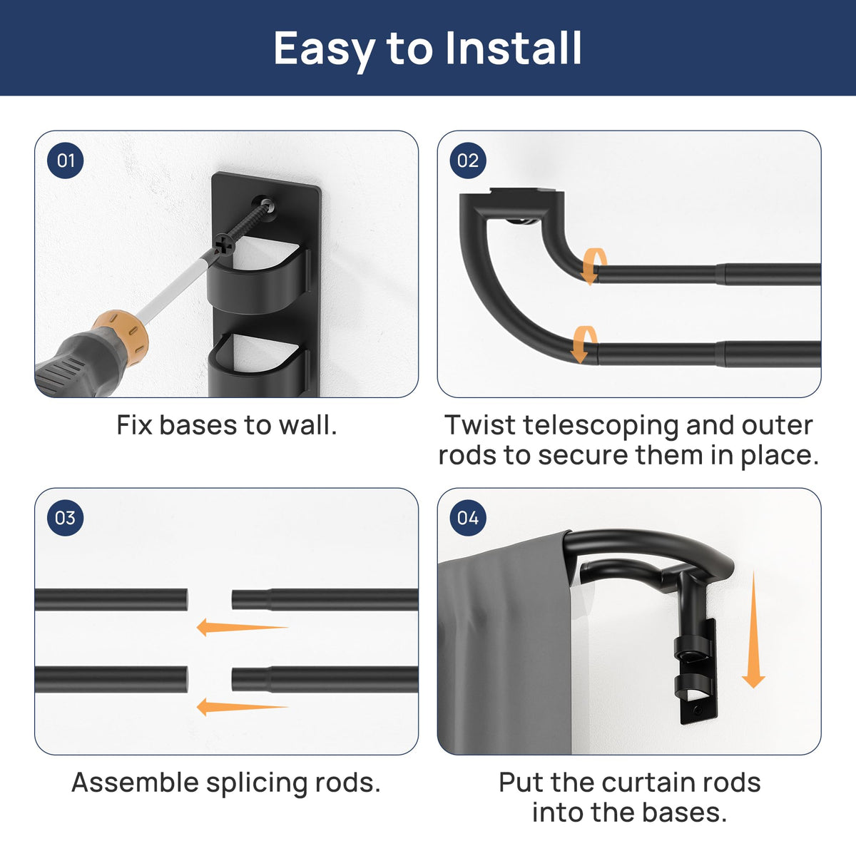 ENJOYBASICS tool-free disassembly speeds curtain changes