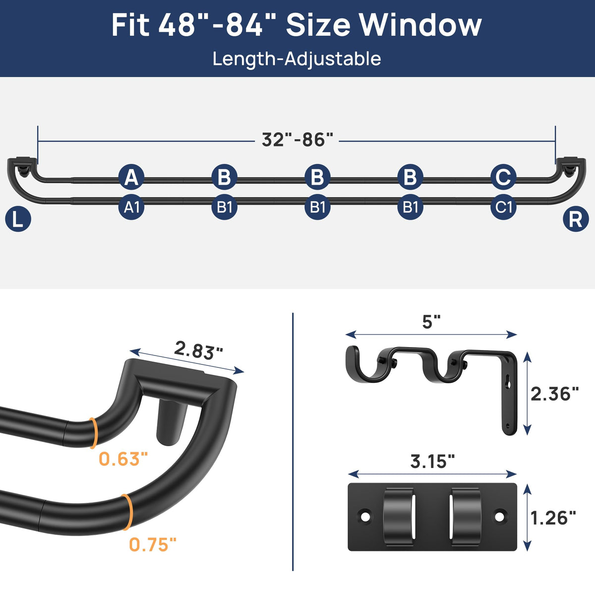 ENJOYBASICS telescoping length lets you fit any window precisely