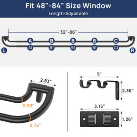 ENJOYBASICS telescoping length lets you fit any window precisely
