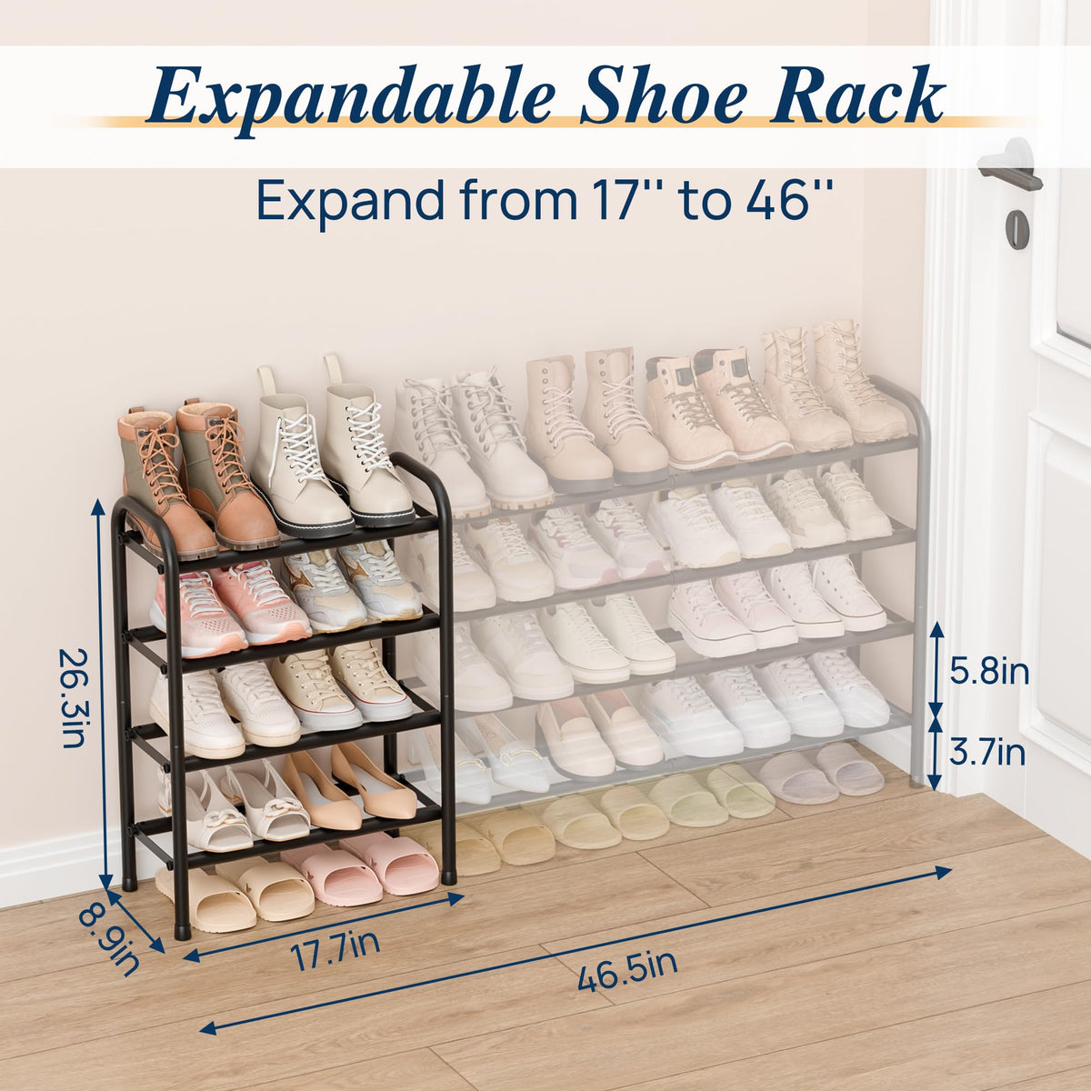ENJOYBASICS durable metal frame with black finish adds modern durability to any room.