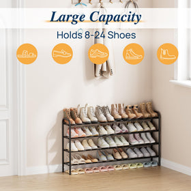 ENJOYBASICS easy-assembly shoe rack with screws included for quick setup.