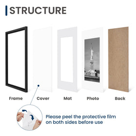 ENJOYBASICS frame back with spring action for quick photo swaps