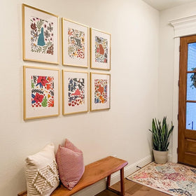 Frame with mat showing 11x14 display option and flexible layout