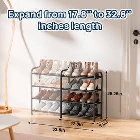 ENJOYBASICS free-standing metal shoe storage with durable black finish