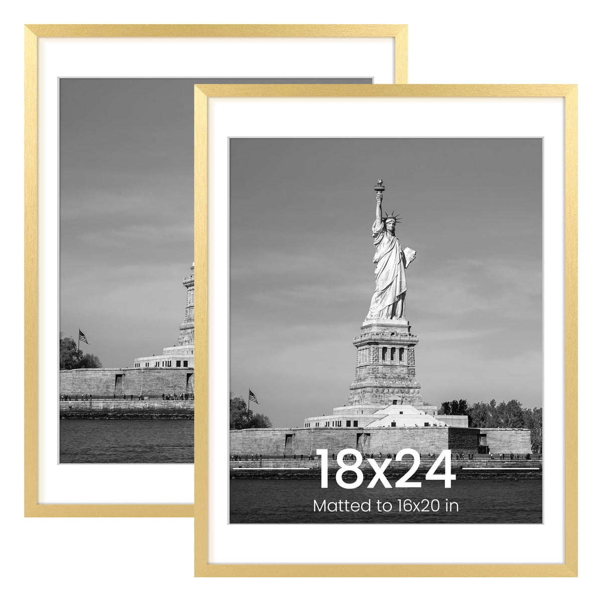ENJOYBASICS gold 18x24 frame front view enhances wall gallery with timeless shine.