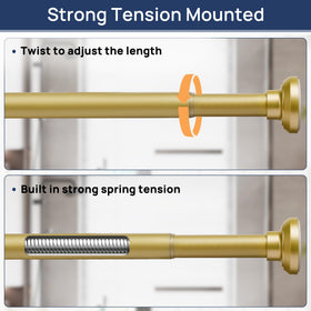 ENJOYBASICS Gold Shower Rod no-drill installation for quick setup