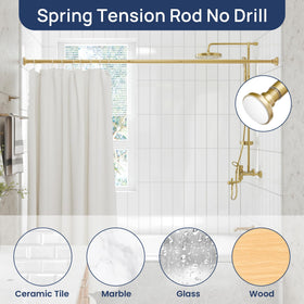 ENJOYBASICS Gold Shower Rod supports up to 30 lbs of fabric