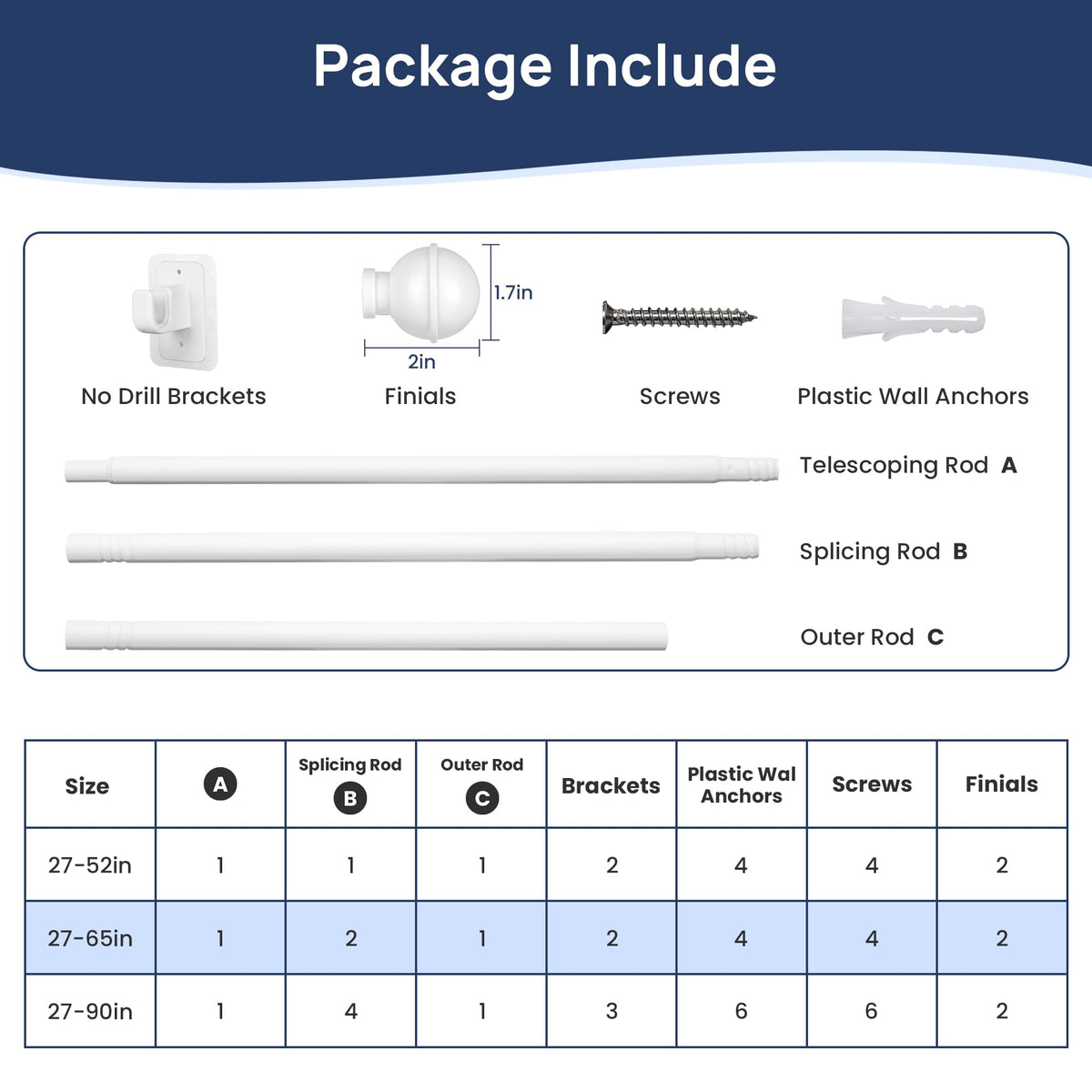 Supports up to 16 pounds without drilling for lightweight curtains.