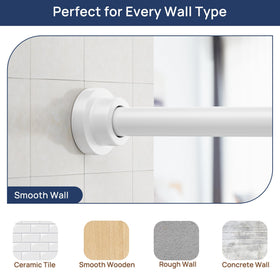 ENJOYBASICS matte-finish curtain rod complements bathroom and closet decor.