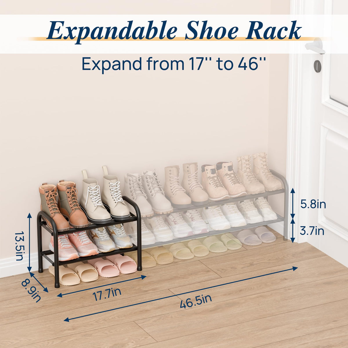 ENJOYBASICS metal shoe rack for entryways adds a modern, durable touch