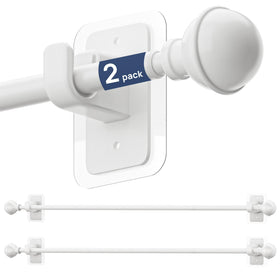 ENJOYBASICS no drill curtain rod with adhesive brackets for rental friendly installation.
