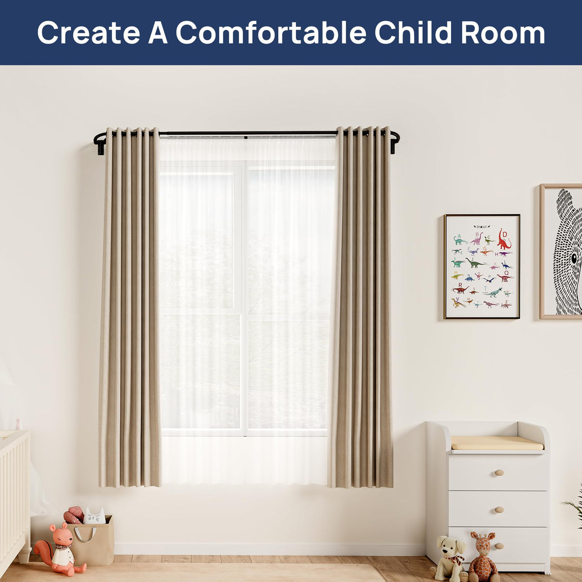 ENJOYBASICS outer-rod-3-4-inch provides sturdy support for heavy curtains.