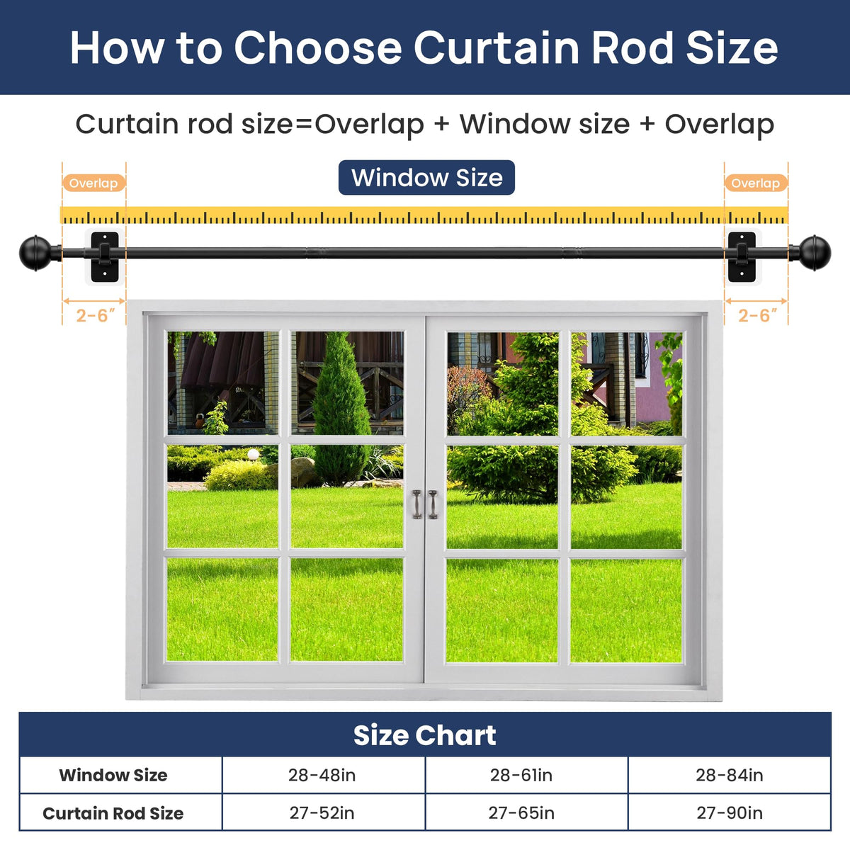 Renters-friendly curtain rod mounted in a dorm room setting.