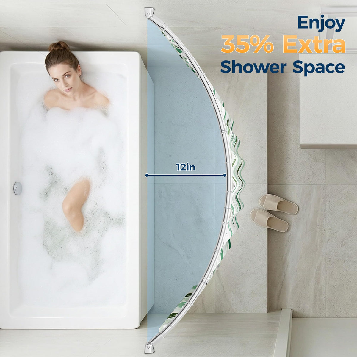 ENJOYBASICS shower rings included for easy curtain setup.