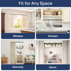 ENJOYBASICS room divider use with a tension rod for flexible space definition