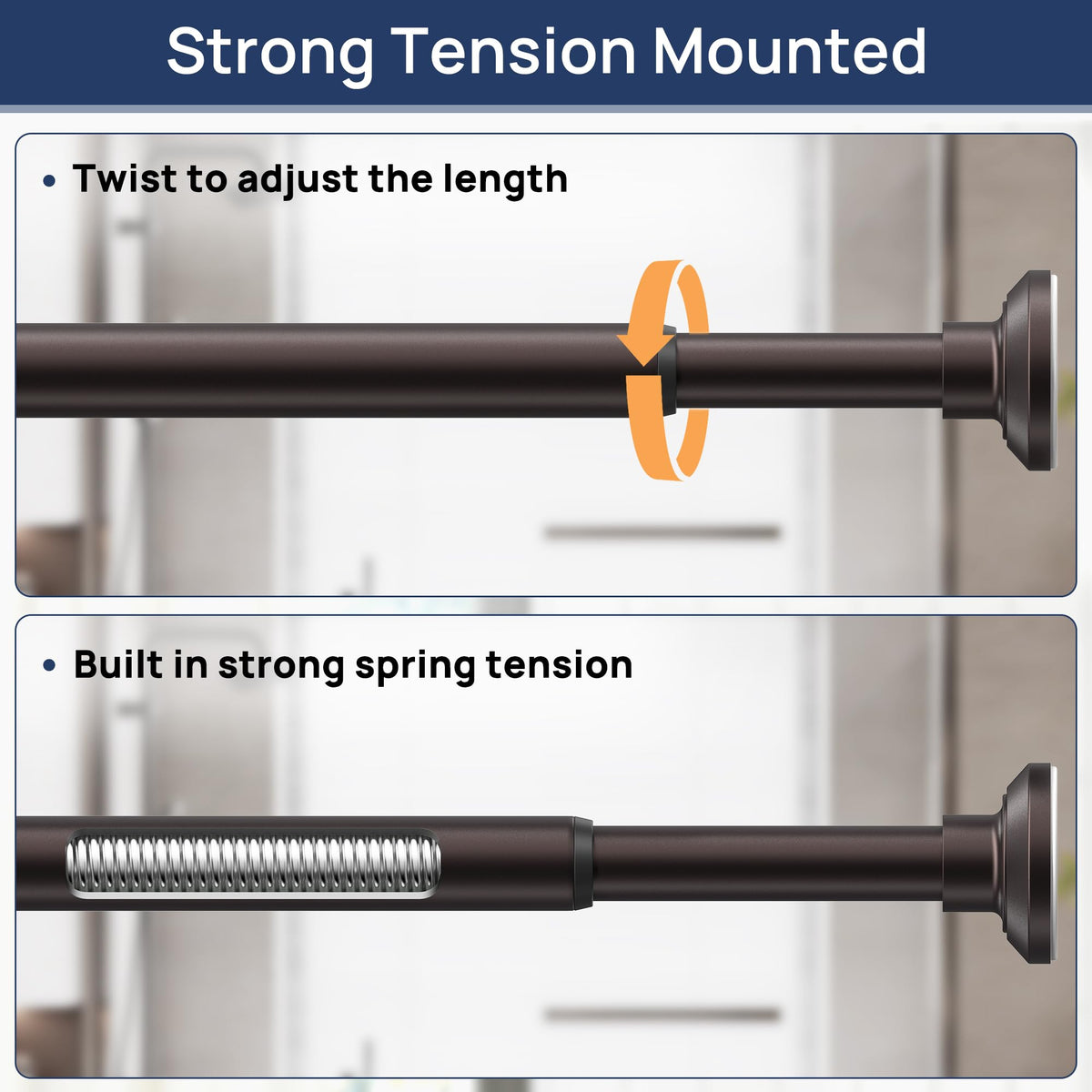 ENJOYBASICS tool-free installation of shower rod for quick setup