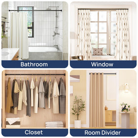 ENJOYBASICS sleek matte black curtain rod enhances modern decor.