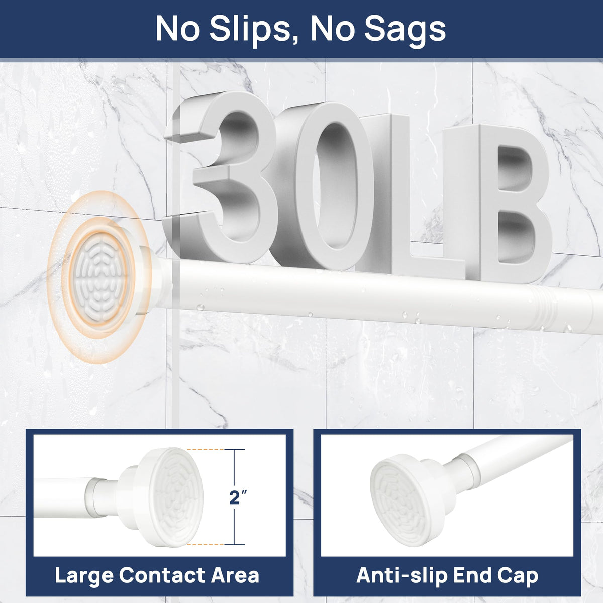 ENJOYBASICS telescoping rod adjusts from 32 to 66 inches smoothly.