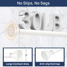 ENJOYBASICS telescoping rod adjusts from 32 to 66 inches smoothly.