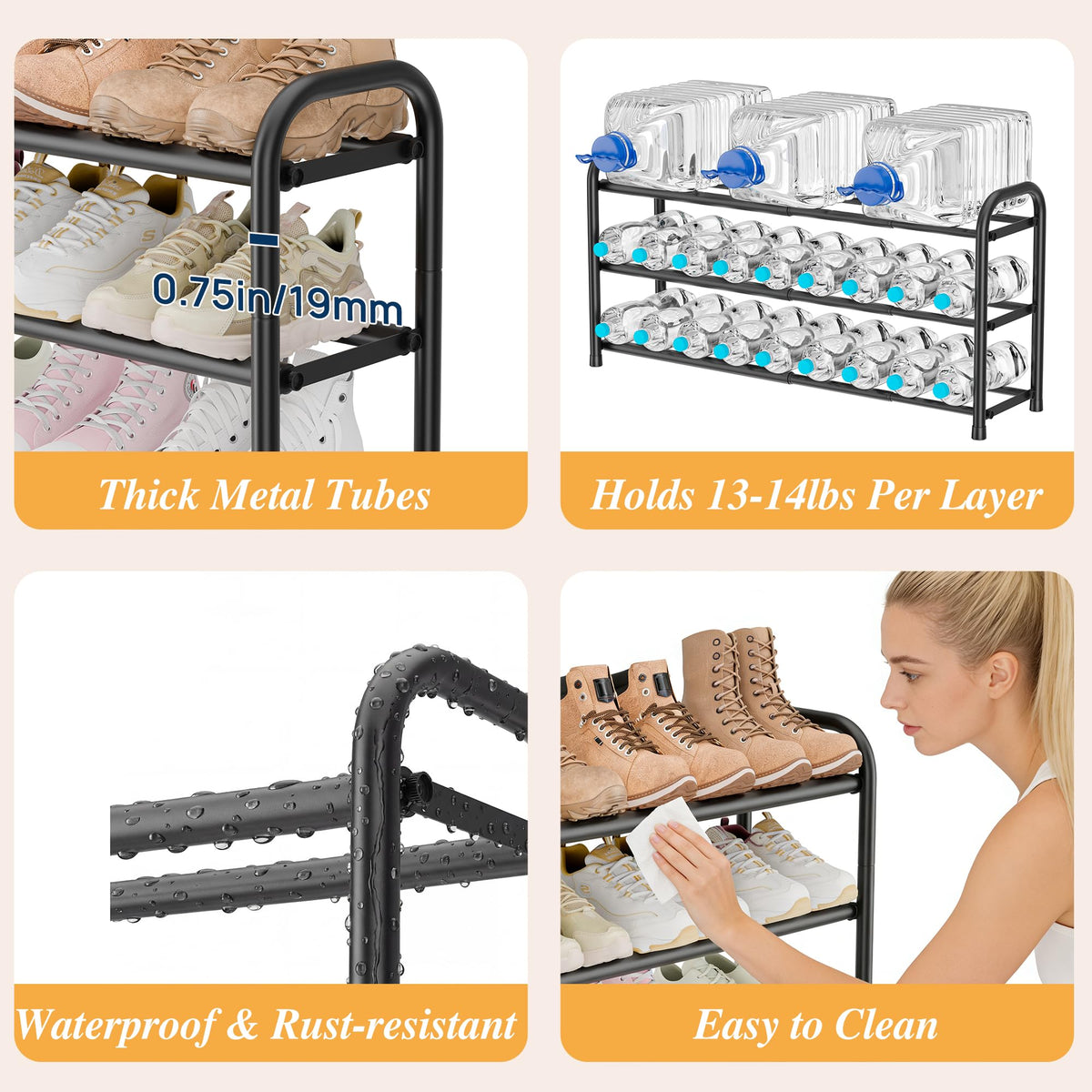 ENJOYBASICS versatile storage solution supports shoes and other items.
