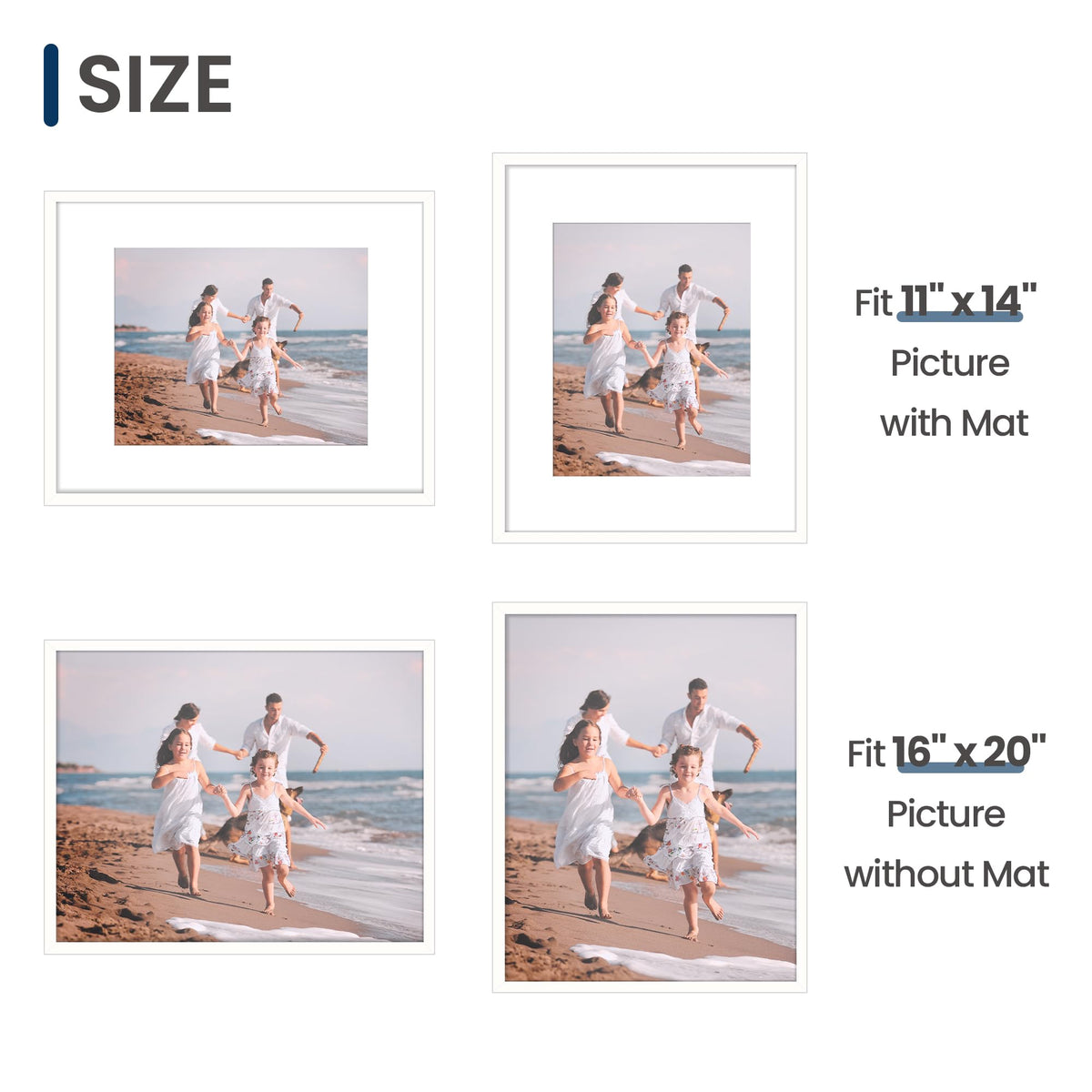 ENJOYBASICS white wall gallery frame blends with any decor style.