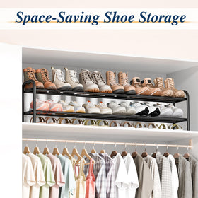 ENJOYBASICS width-adjustable shoe rack fits tight spaces and grows with your collection