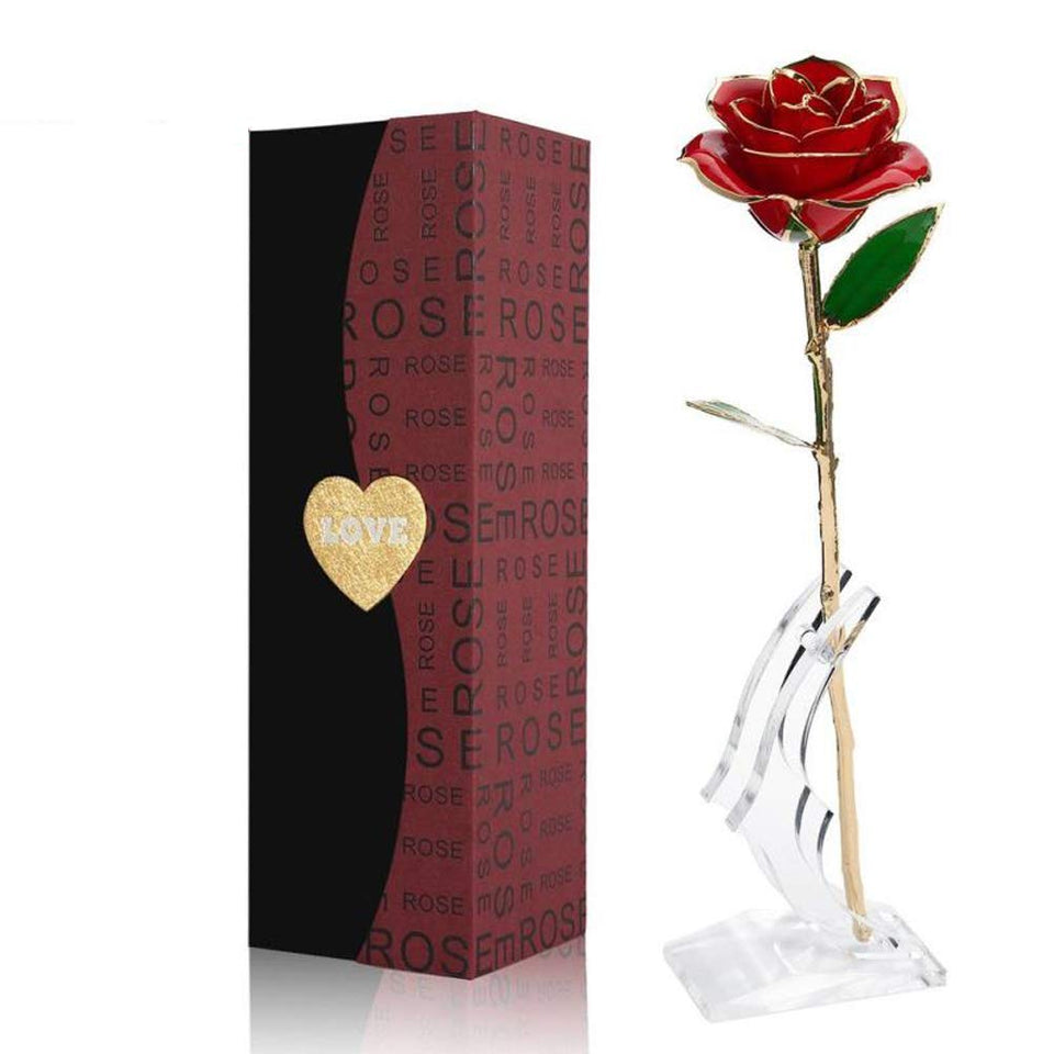 ENJOYPRO 24K Gold Rose shines as a shimmering centerpiece for timeless romance and elegant decor