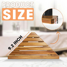 ENKEZI Acacia 2-Tier Corner Shelf three-pack offers versatile storage for toiletries.