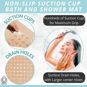 ENKOSI Bath Mat 40x16 inch offers extra-long coverage for showers.