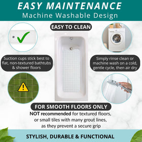 ENKOSI bath mat large 40x16 provides extensive slip protection.