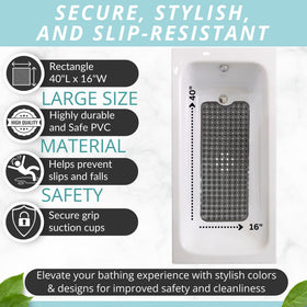 ENKOSI large non-slip mat provides extensive coverage for bathrooms.