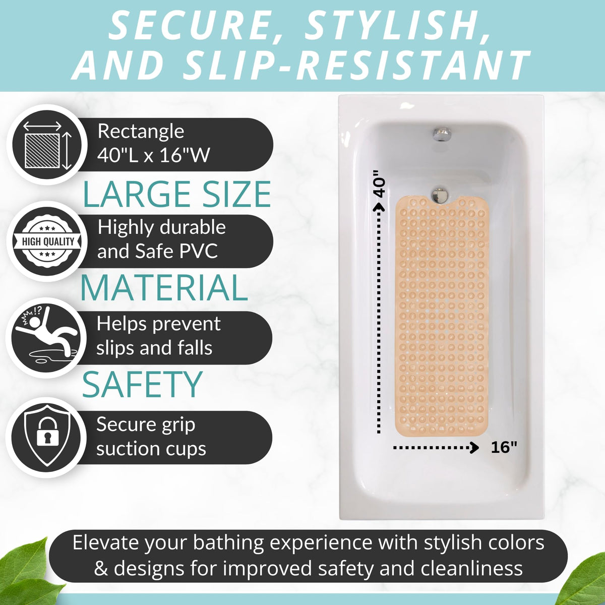 ENKOSI Bath Mat is machine washable for easy cleaning.