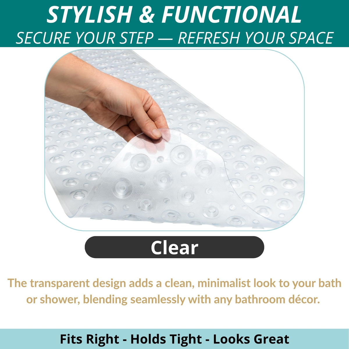 ENKOSI bath mat machine washable for easy cleaning.