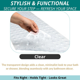 ENKOSI bath mat machine washable for easy cleaning.