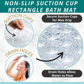 ENKOSI bath mat suction cups close-up showing strong grip on wet surfaces.