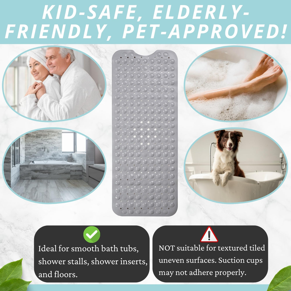 ENKOSI family-friendly bathroom mat for all ages and safety