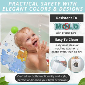 ENKOSI colorful prints offer kid-friendly designs for bath time fun.