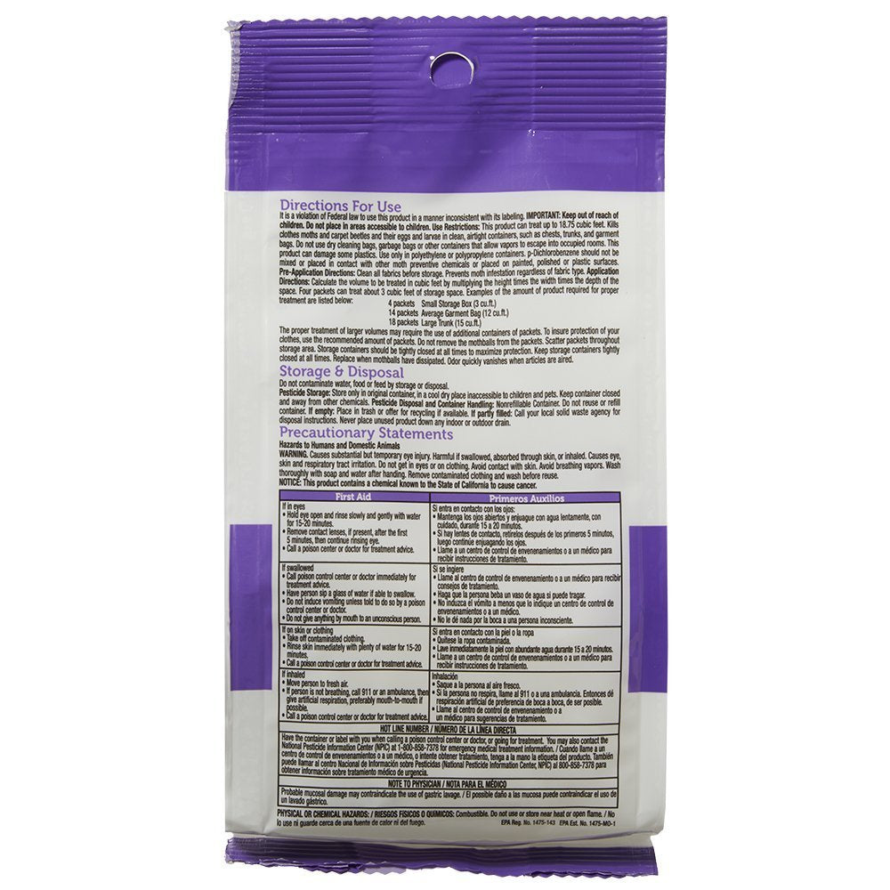 Enoz Lavender Moth Ball Packet keeps closets moth-free with a gentle scent.
