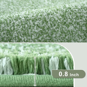 Enqinar rug features non-slip backing to keep it in place on dry floors.