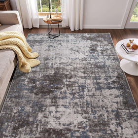 Enqinar modern abstract 3x5 rug front view, soft texture supports barefoot comfort