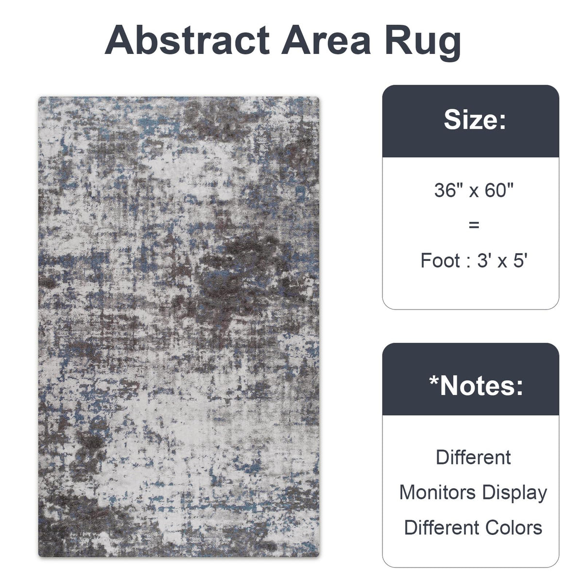 Enqinar modern abstract 3x5 rug texture detail highlights intricate pattern