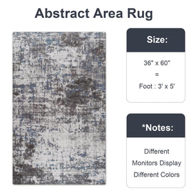 Enqinar modern abstract 3x5 rug texture detail highlights intricate pattern