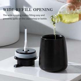 Enra Black Soap Dispenser with 12 oz capacity for hand or dish soap