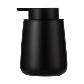 Enra Black Soap Dispenser ceramic body in matte finish for elegant bathroom decor