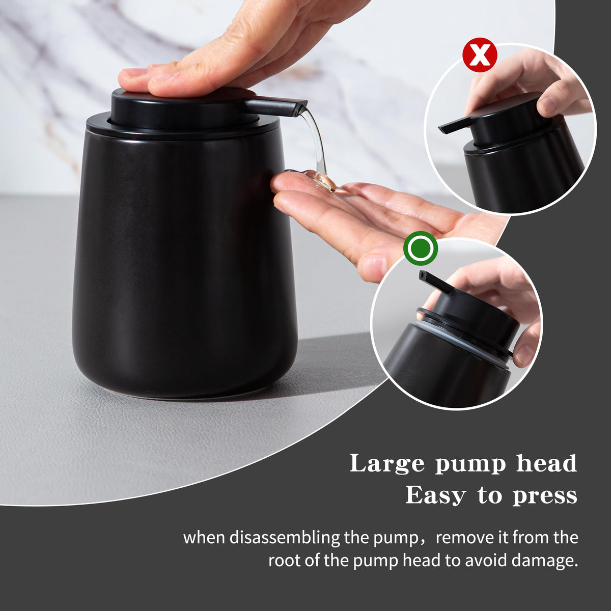Enra Easy-pump design provides smooth, one-handed operation