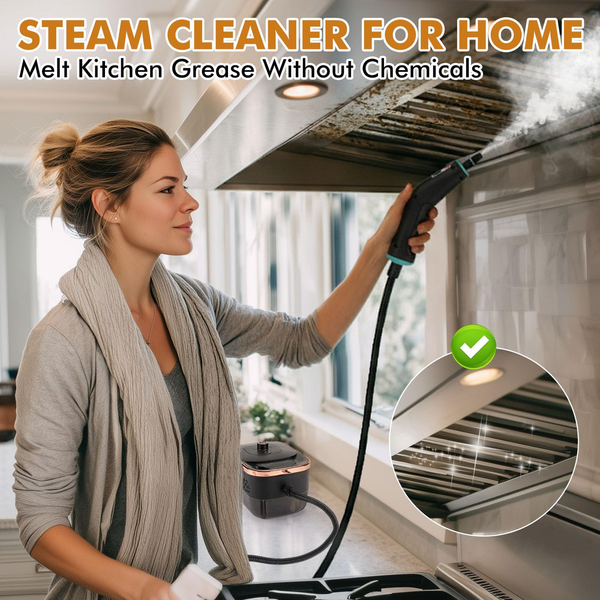 Enromted steam cleaner attachments set for versatile cleaning applications